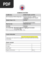 Assignment Cover Sheet Qualification Module Number and Title