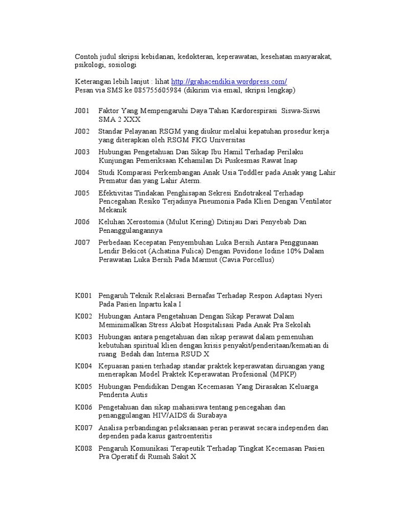Contoh Judul Skripsi Kebidanan