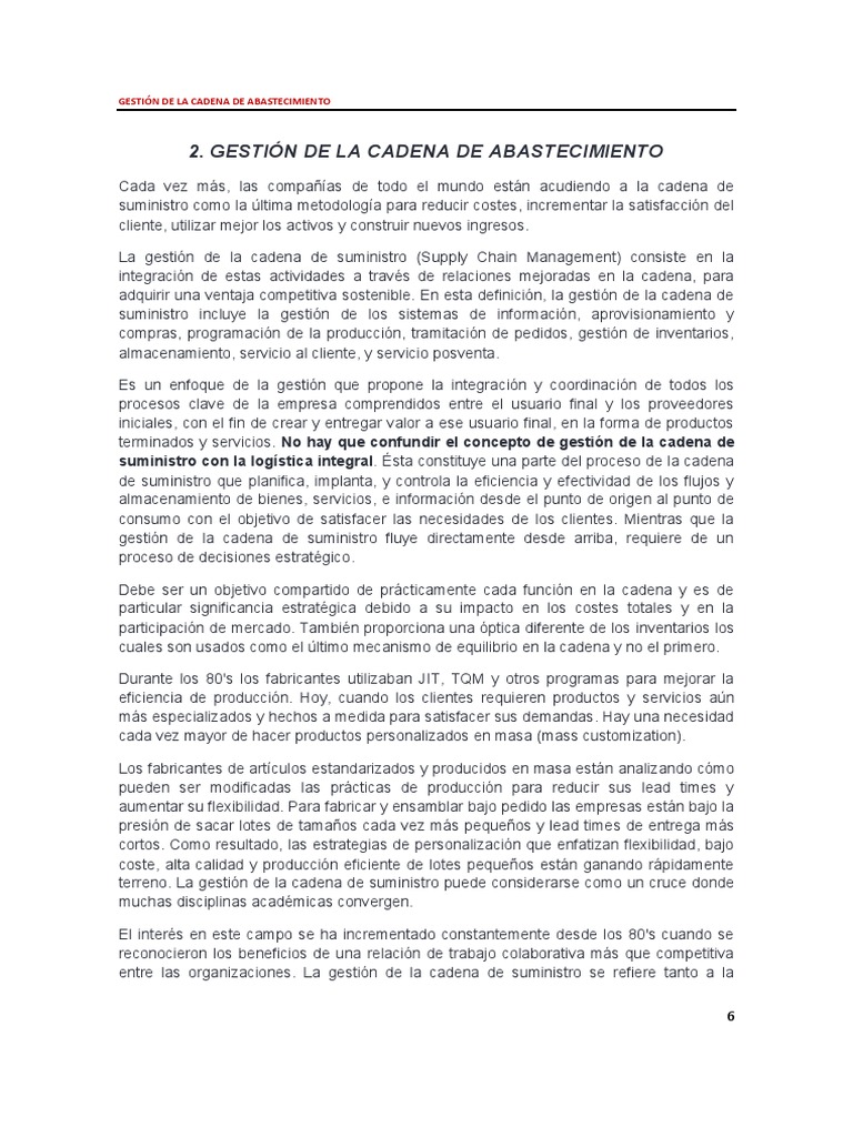 Estrategias en Gestión de Cadena de Abastecimiento | PDF | Logística ...