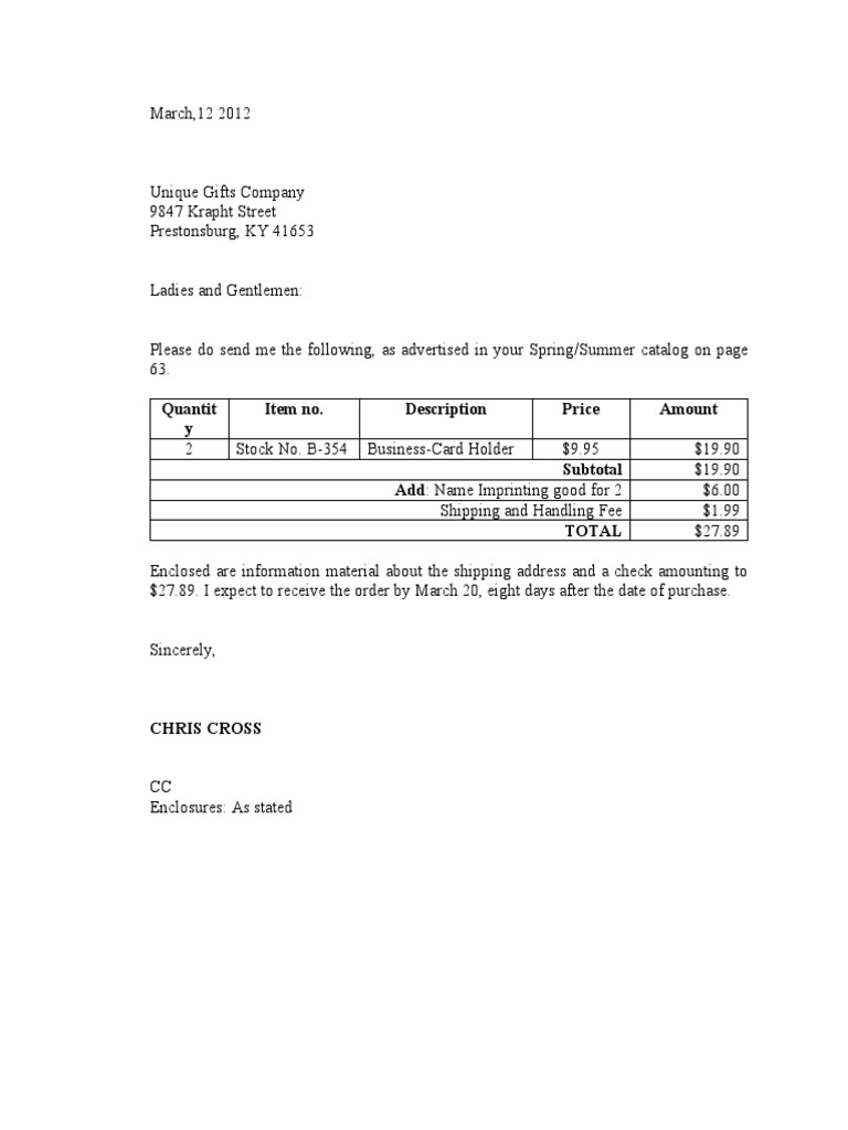 Business Letter Sample | PDF