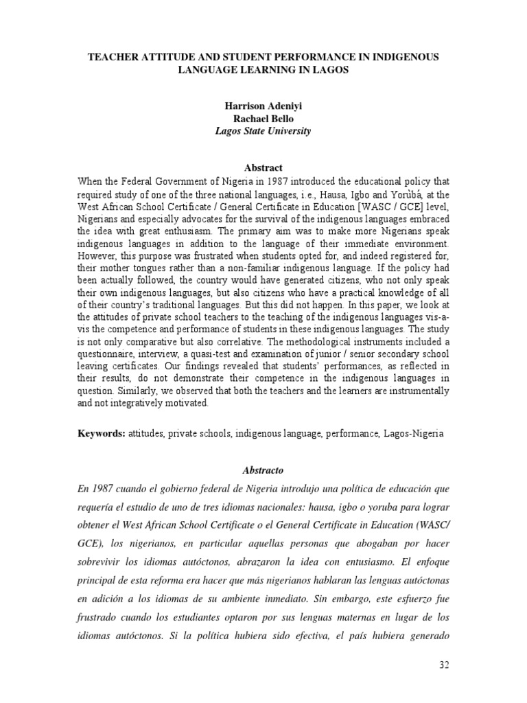 Teacher Attitude and Student Performance PDF | PDF | Teachers ...