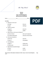 Science Class 8 Topic: Food and Digestion Reinforcement Worksheet