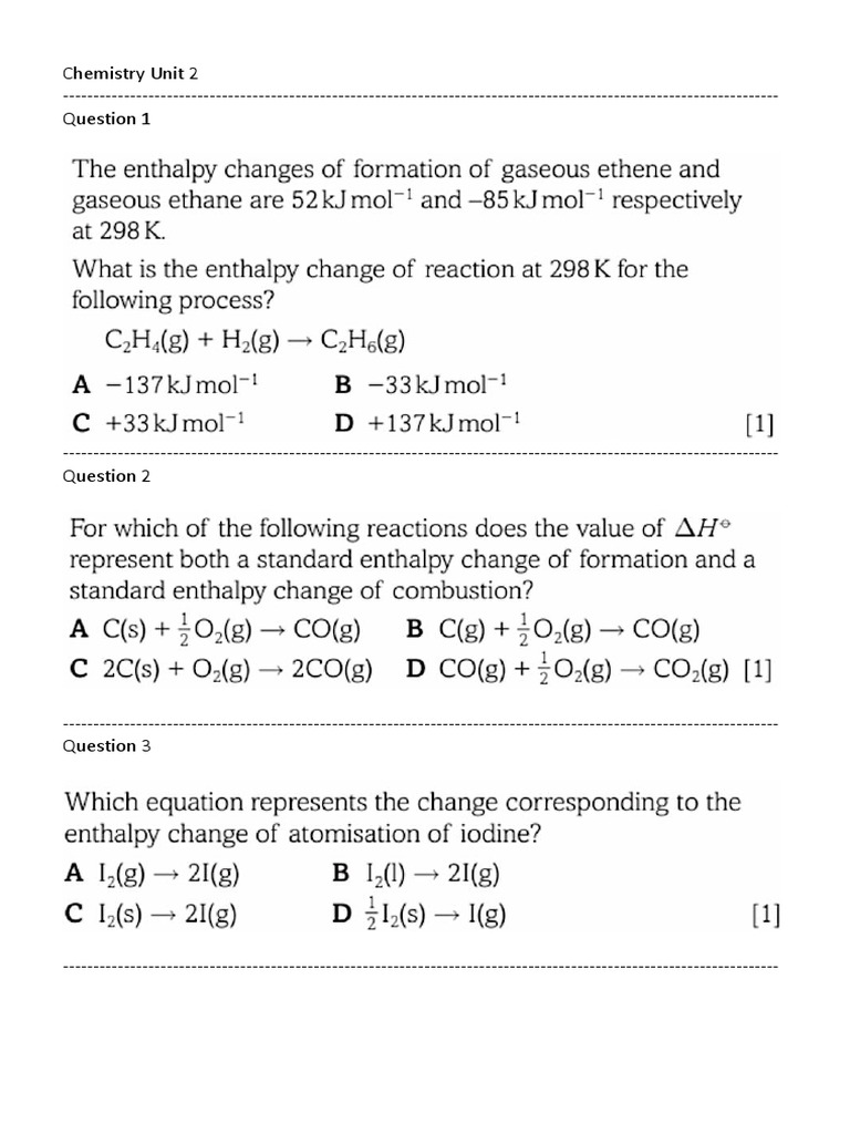 Chemistry Unit 2