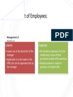 Management of Employees:: Leaves: Expense