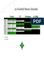 2020 Master Schedule