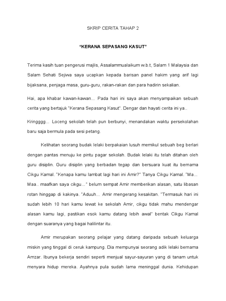 Skrip Cerita Tahap 2 2018 Pdf