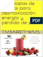 30 Recetas de Batidos para Desintoxicación, Energía y Pérdidad de Peso Por T.M. Barrett - WMS.