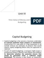 Unit IV Time Value of Money and Capital Budgeting