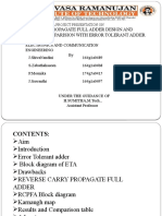 Reverse Carry Propagate Full Adder Design and Performance Comparision With Error Tolerant Adder