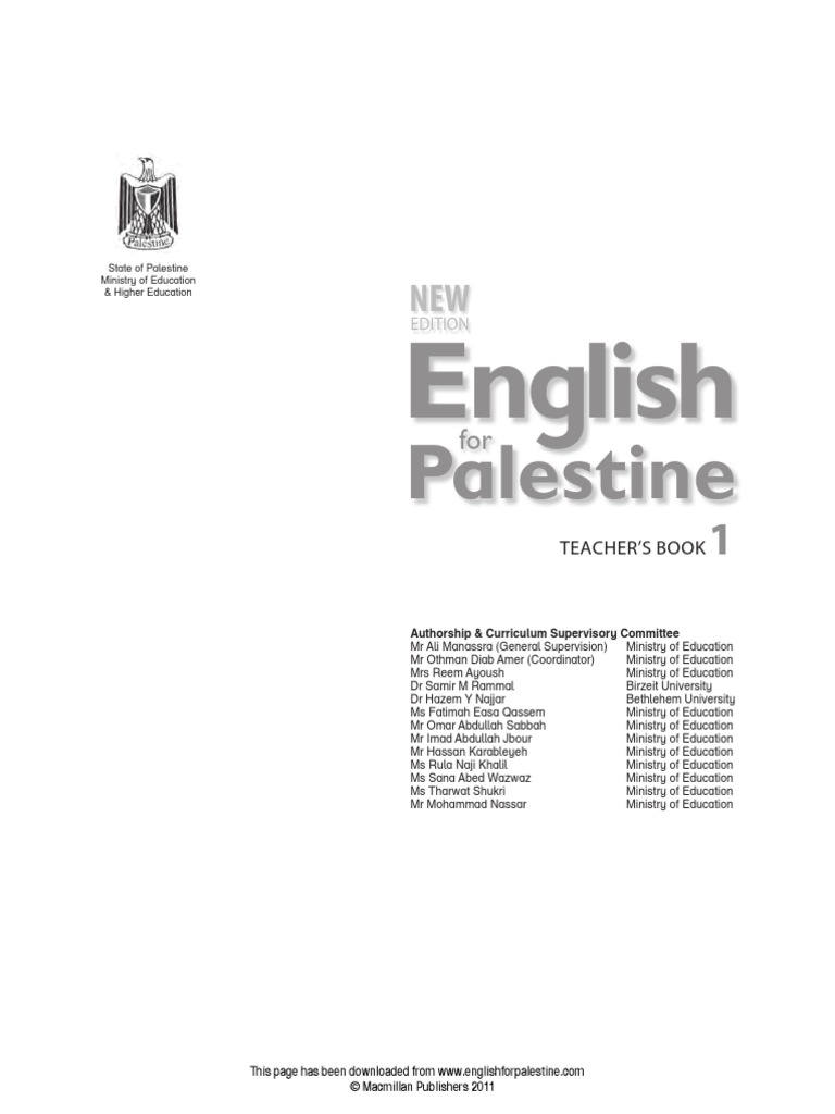English For Palestine 1 Teacher's Book PDF | PDF | Phonics | English