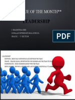 Value of The Month : Leadership