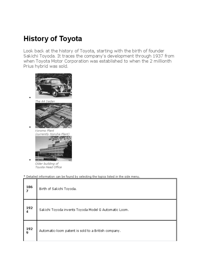 History of Toyota: The AA Sedan | PDF | Toyota | Motor Vehicle ...
