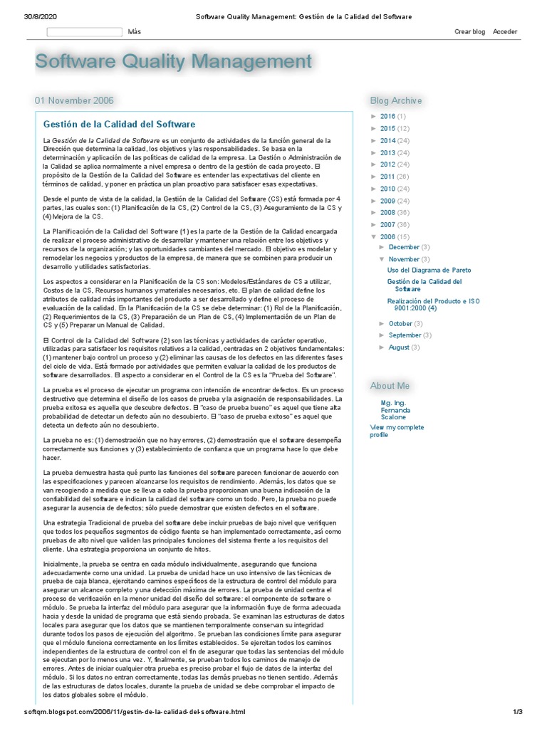 Software Quality Management - Gestión de La Calidad Del Software | PDF ...