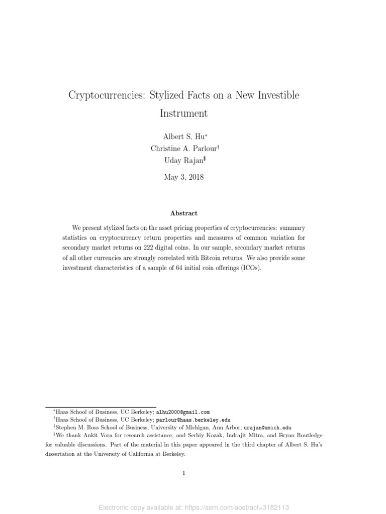 Cryptocurrency Asset Pricing Analysis | PDF | Cryptocurrency | Principal  Component Analysis