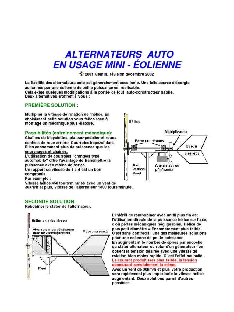 Alternateur Auto Modifié