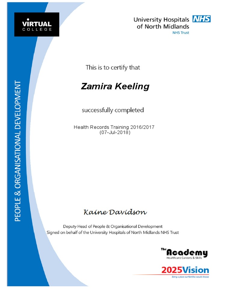 Health Records Training PDF