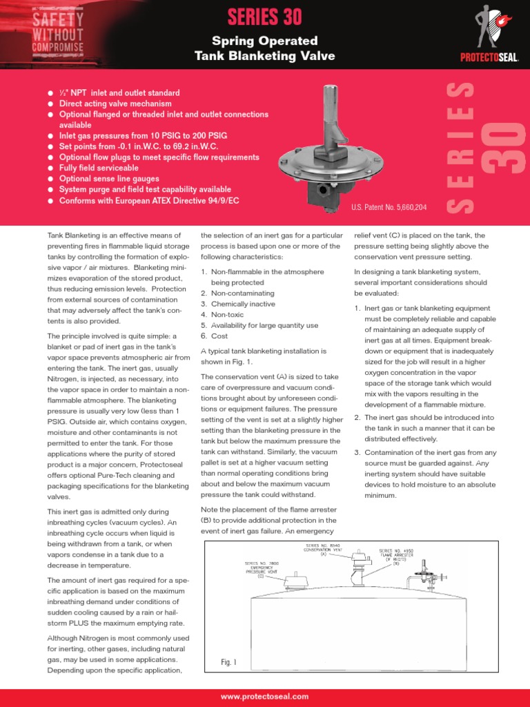 Spring Operated Tank Blanketing Valve Protecto PDF Valve