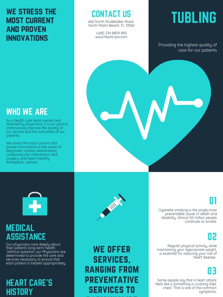 Turquoise Heart Vector Medical Brochure PDF PDF Cardiovascular