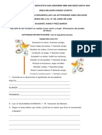 Taller Religion Grado Cuarto Semanas 8 y 9 PDF