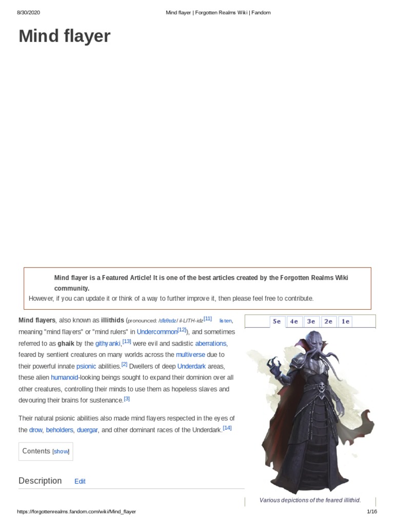 Mind Flayer Forgotten Realms Wiki Fandom Pdf Forgotten Realms 