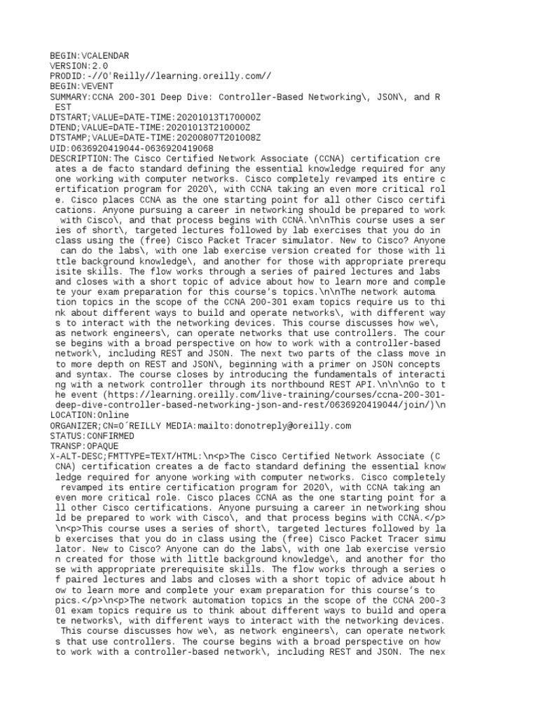 Ccna 200 301 Deep Dive Controller Based Networking Json and Rest | PDF ...