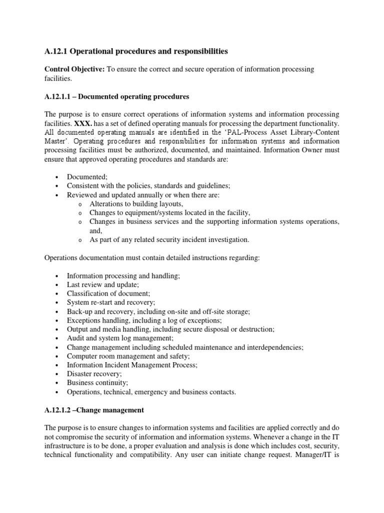 ISO 27001 ISMS Operational Procedures | PDF | Information Security ...