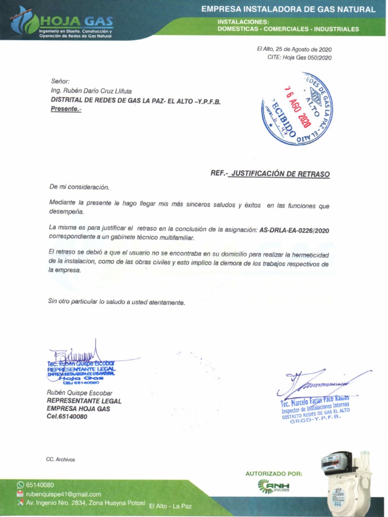 Carta de Retraso PDF