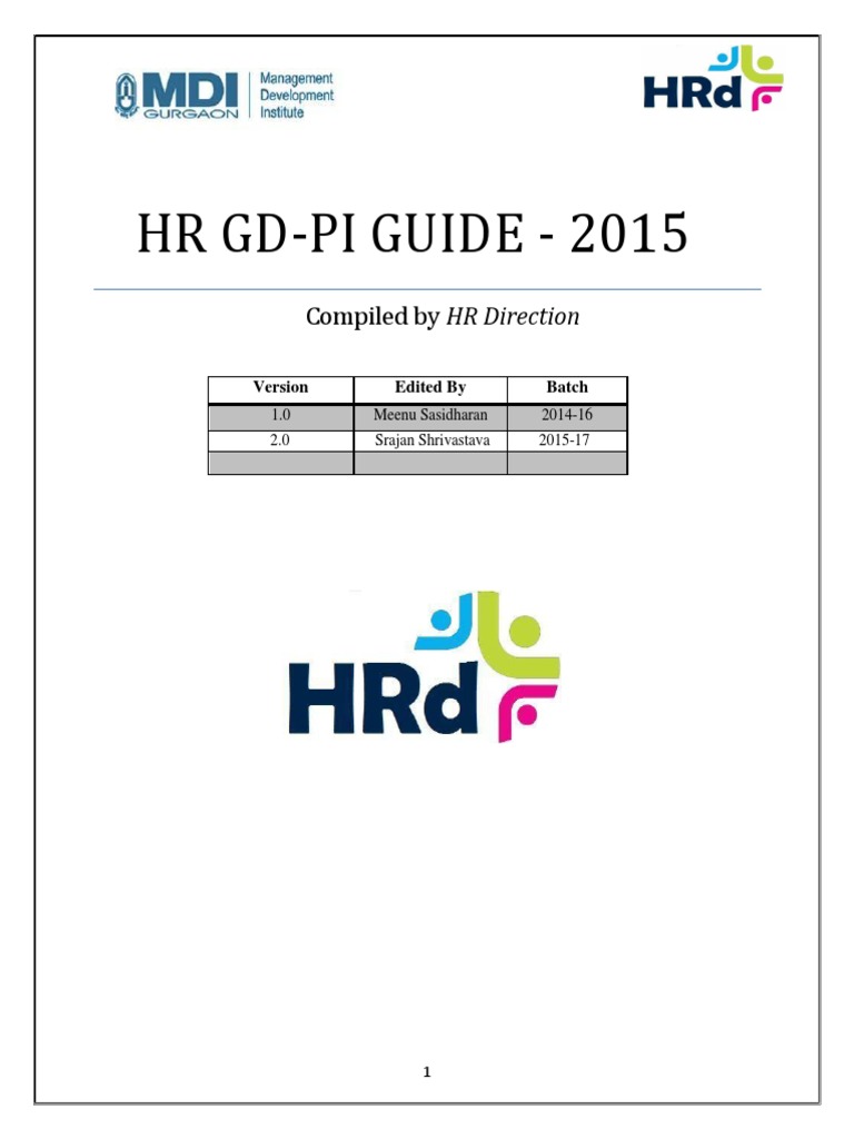 MDI HR Compendium 2016 | PDF | Human Resources | Performance Appraisal