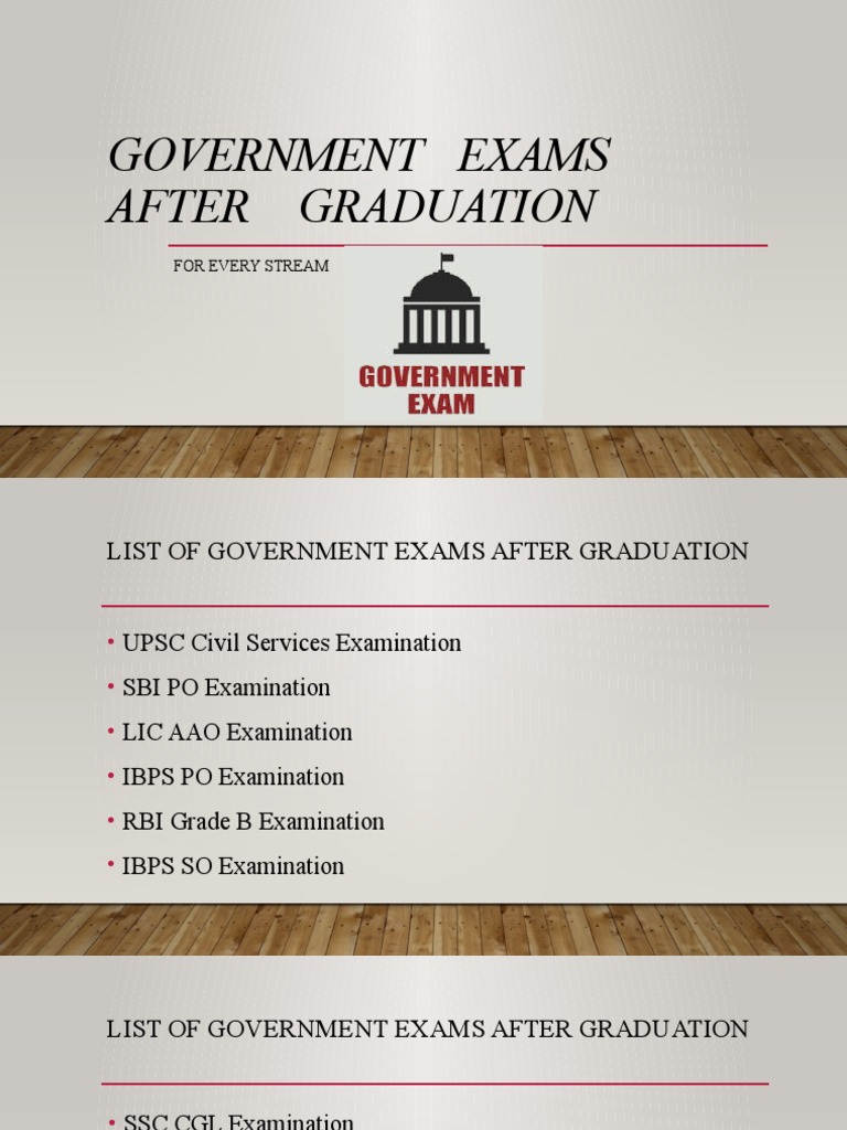 Government Exams After Graduation PDF