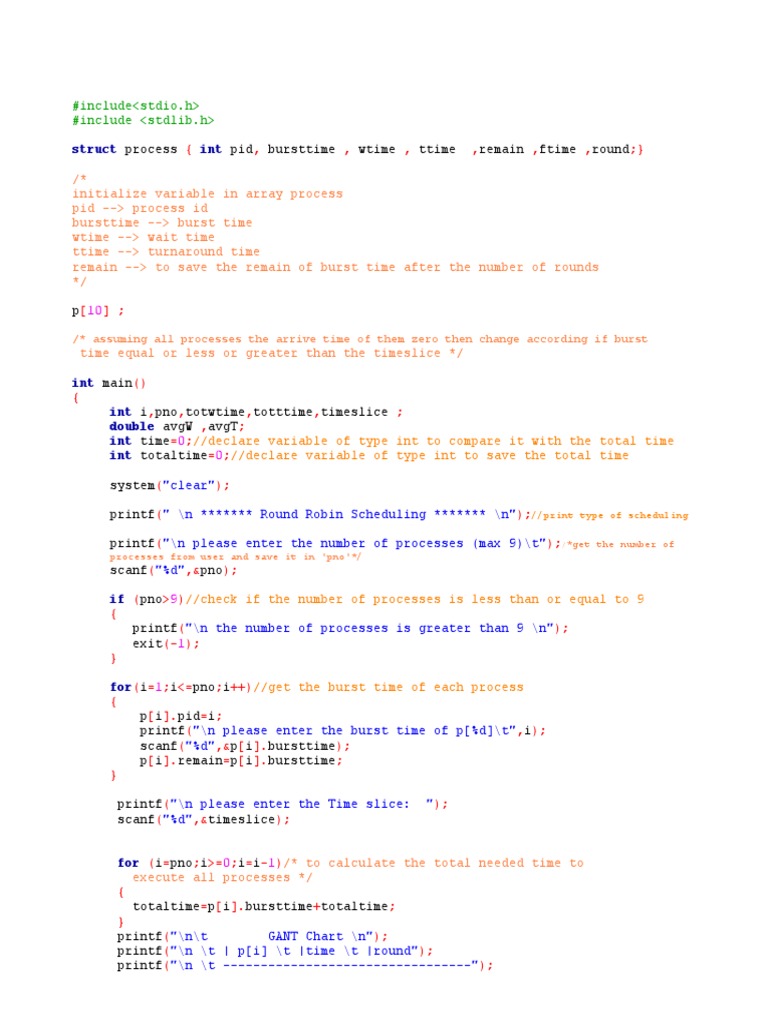Round Robin Scheduling Simulation | PDF | Computer Architecture ...