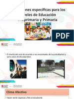 Condiciones Específicas para Los Niveles de Educación