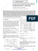 An Approach For Solving Transportation Problem Using Modified Kruskal's Algorithm