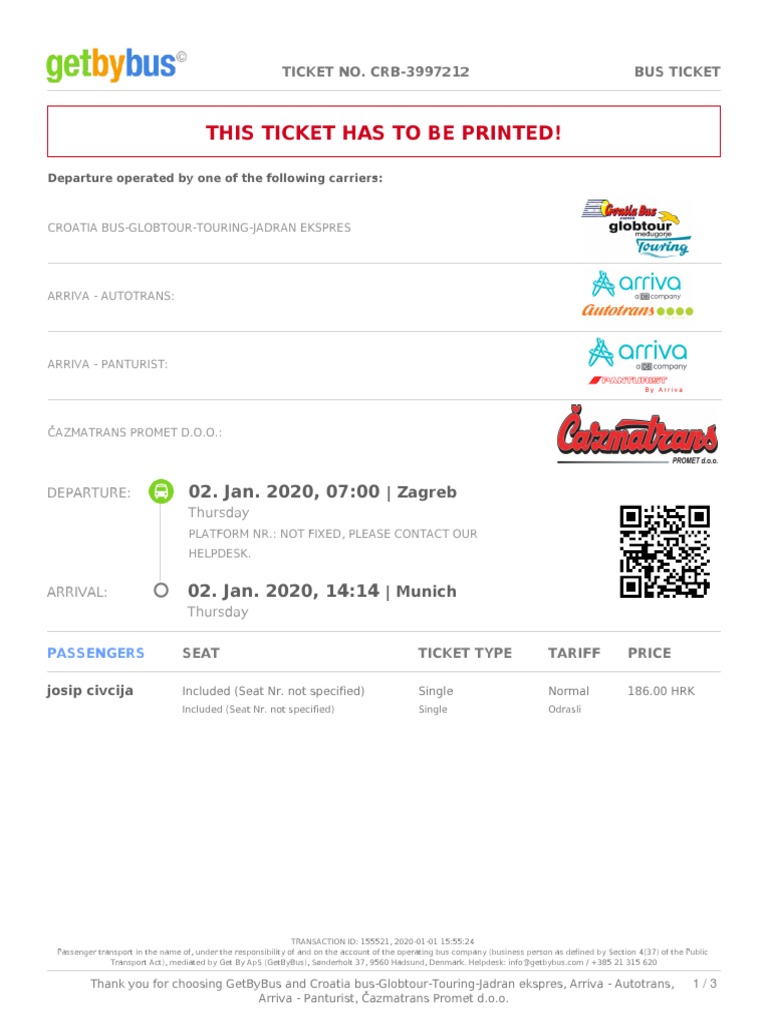 Chartered Bus Ticket Pdf 