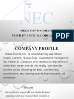 NEC NIKKIE EVENTS COMPANY YOUR EVENTS, WE ORGANIZE