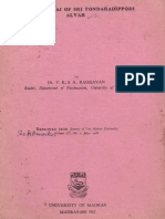 Tirumalai of Sri Tondaradippodi Alvar by DR V K S N Raghavan Reprint University of Madras 1988