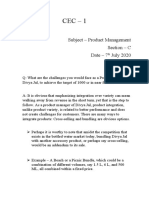 Subject - Product Management Section - C Date - 7 July 2020