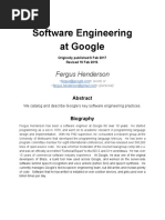 Software Engineering at Google