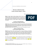 Mal-Estar Na Filosofia Nacional - Filosofia No Brasil