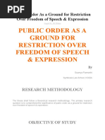 Public Order As A Ground For Restriction Over Freedom of Speech