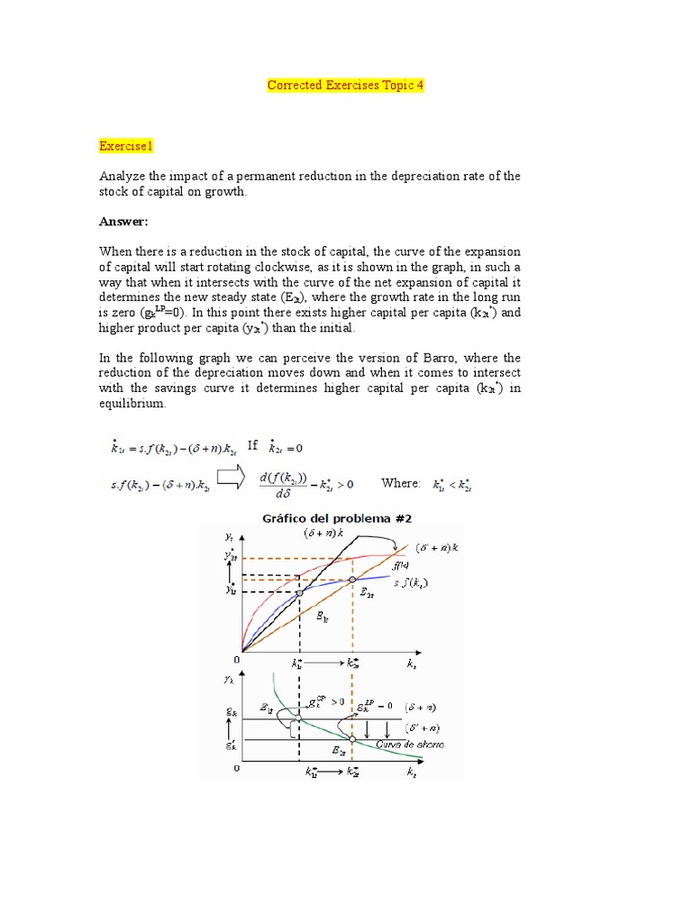 Solow Model Steady State Analysis | PDF | Production Function ...