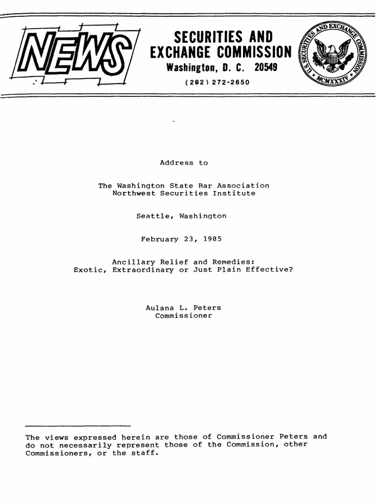 An Effective Approach How Ancillary Relief and Remedies Strengthen SEC