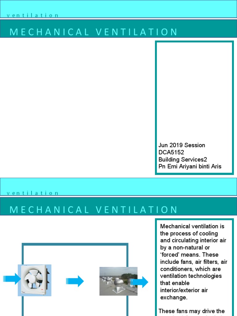 Mechanical Ventilation 1.0 | PDF | Ventilation (Architecture) | Duct (Flow)