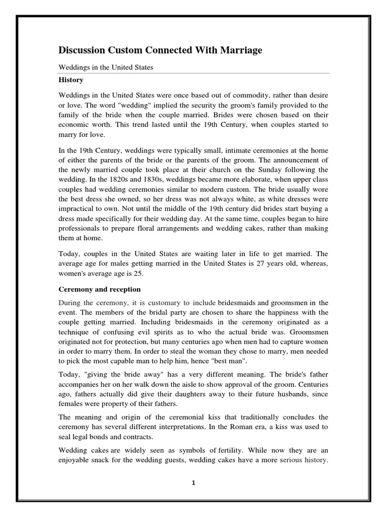 19th Century Wedding Traditions Explained | PDF | Wedding | Bride