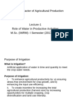 Irrigation's Role in Agricultural Production