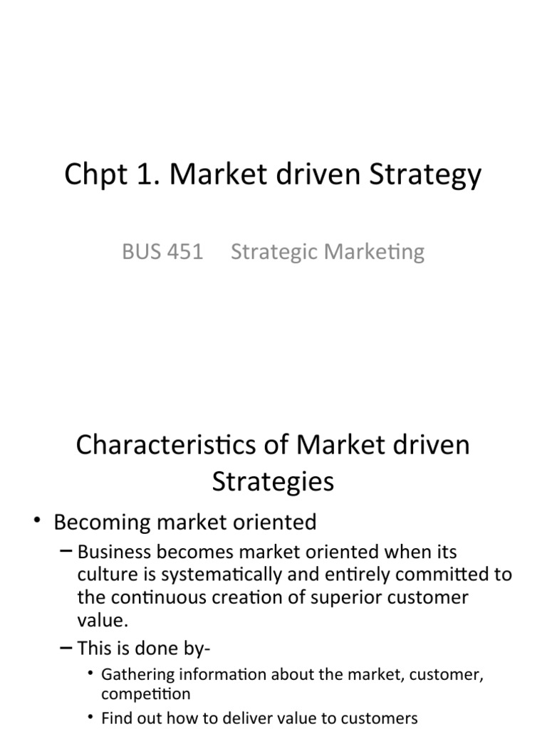 Market-Driven Strategies in Marketing | PDF | Marketing Strategy ...
