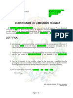 Certificado Direccion Tecnica