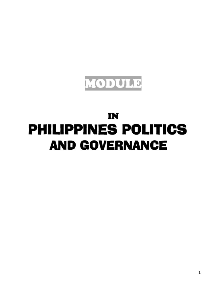 Philippine Politics and Governance | PDF | Governance | Government
