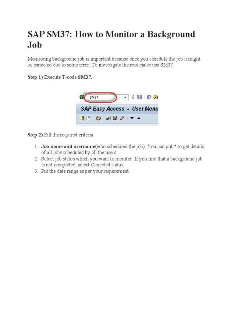 SAP SM37 - How To Monitor A Background Job | PDF | Computing | Software