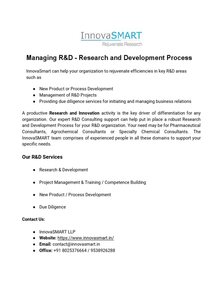 Optimize R&D Processes with InnovaSmart | PDF