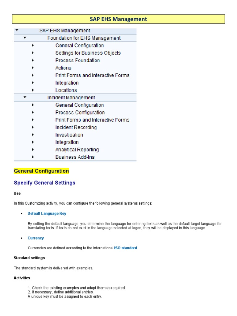 SAP EHS Management Configuration Guide | PDF | Class (Computer ...